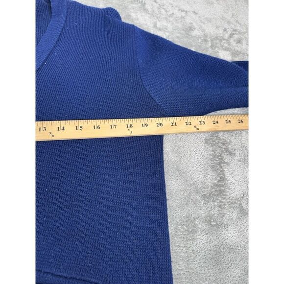 Vintage 80s JCPenny Acrylic Cardigan Sweater Men's Size Large Blue - Picture 10 of 12